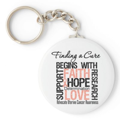 Finding a Cure For Uterine Cancer Key Chains by giftsforawareness