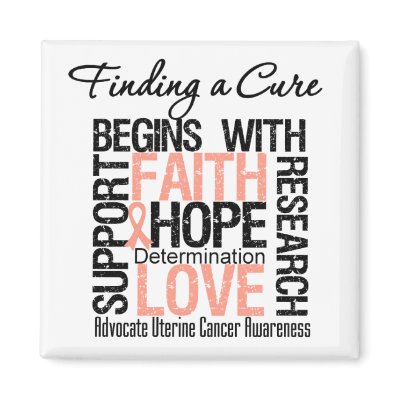 Finding a Cure For Uterine Cancer Magnet by giftsforawareness