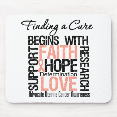Finding a Cure For Uterine Cancer Mouse Pads by giftsforawareness