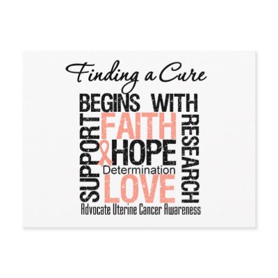 Finding a Cure For Uterine Cancer Post Cards by giftsforawareness