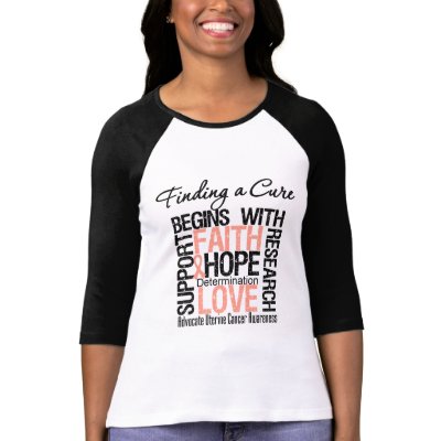 Finding a Cure For Uterine Cancer T-shirt by giftsforawareness