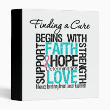 Finding A Cure Hope Hereditary Breast Cancer Vinyl Binders