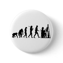 Fine Art Painter painting with oil or water paint Pinback Button