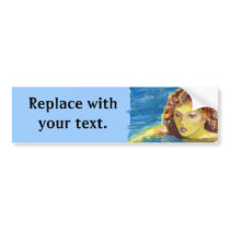 Fine Art Red Head Female Swimmer Bumper Sticker
