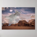 Fine Art Southwest Desert Lightning Landscape Poster