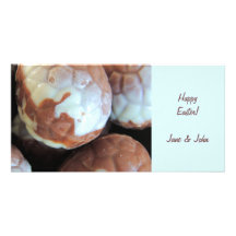 Fine Belgian chocolate Easter eggs, customizable Photo Card