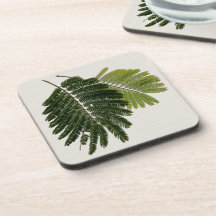 Fine Leaved Ferns Embossed Beverage Coaster