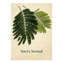 Fine Leaved Ferns Embossed Invitations