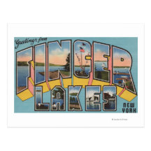 Finger Lakes, New York - Large Letter Scenes Post Card