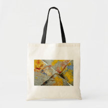 Finger paint on corners of four paper towels tote bags