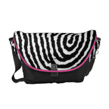 Finger print tote messenger bags