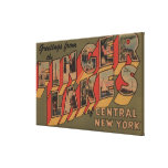 Fingerlakes, New York - Large Letter Scenes Canvas Print