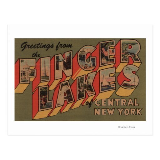 Fingerlakes, New York - Large Letter Scenes Post Cards