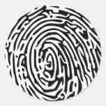 Fingerprint Background Round Sticker