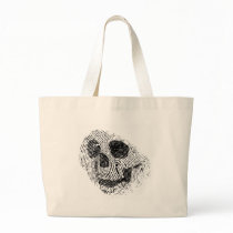 Fingerprint skull canvas bag