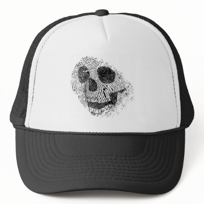 Fingerprint skull mesh hats by nassosvakalis