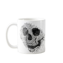 Fingerprint skull coffee mug