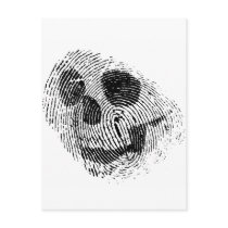 Fingerprint skull post card
