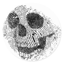 Fingerprint skull stickers