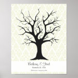 Fingerprint Tree C with Damask Green - 11"x14"