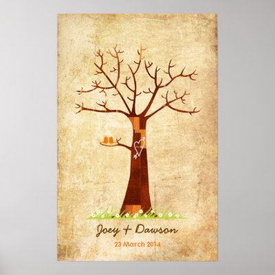 Fingerprint Tree Wedding Guestbook (Vintage) by poptasticbride