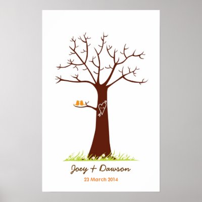 Fingerprint Tree Wedding Guestbook (White) by poptasticbride