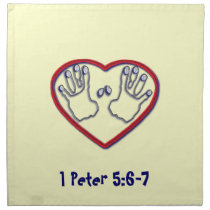 Fingerprints of God - 1 Peter 5:6-7 napkins