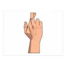Fingers Crossed ~ Hand Signs & Gestures Post Card
