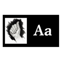 FINGERSPELL CARD LETTER A BUSINESS CARD TEMPLATE