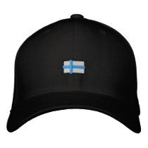 Finland (Black Cap_ Embroidered Baseball Cap