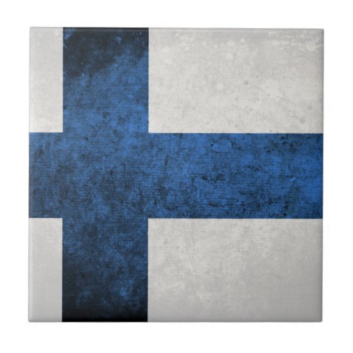 Finland Flag; Ceramic Tiles