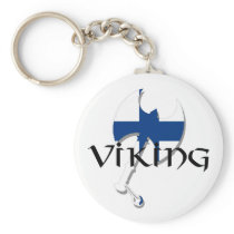 Finland flag Finnish Suomi Viking Axe Keychains