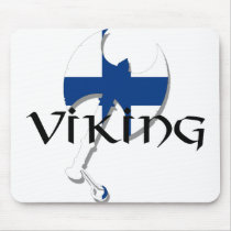 Finland flag Finnish Suomi Viking Axe Mouse Mat