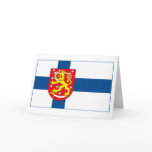 Finland Flag w COA (light) Greeting Card