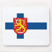 Finland Flag w COA Mousepad