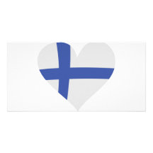 Finland heart icon picture card