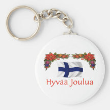 Finland Hyvaa Joulua (Merry Christmas) Keychains