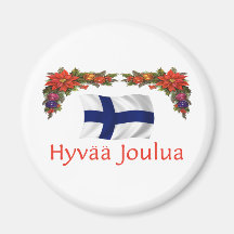 Finland Hyvaa Joulua (Merry Christmas) Magnets