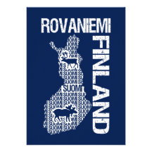FINLAND MAP invitation - Rovaniemi - customize