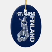 FINLAND MAP ornament - Rovaniemi - customizable
