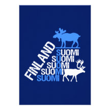 Finland Moose & Reindeer invitation - customize