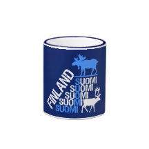 Finland Moose & Reindeer mug - choose style