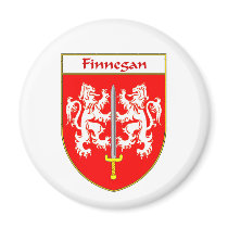 Finnegan Coat of Arms/Family Crest Refrigerator Magnet