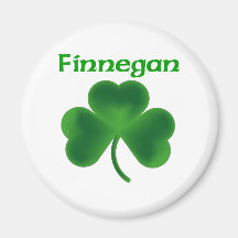 Finnegan Shamrock Fridge Magnet