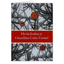 Finnish Christmas, Ornaments in Snow Greeting Cards