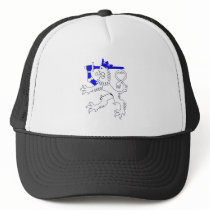 Finnish lion of Finland flag Emblem Trucker Hats