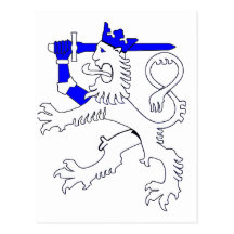 Finnish lion of Finland flag Emblem Postcard