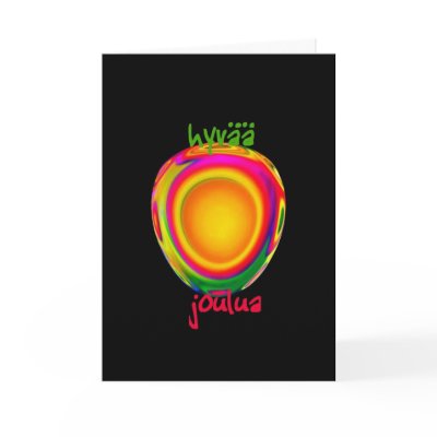 Finnish Merry Christmas - Hyvää joulua Greeting Cards by JaclinArt