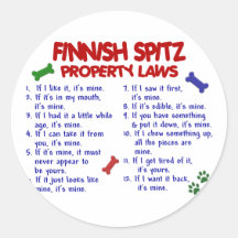FINNISH SPITZ Property Laws 2 Sticker