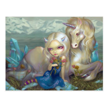 "Fiona and the Unicorn" Postcard